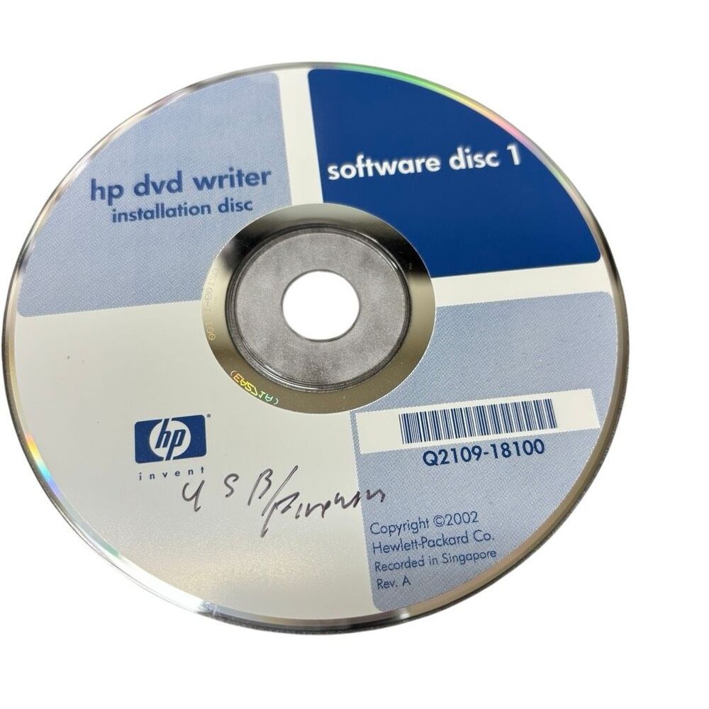 HP DVD Writer Installation Disc Software Disc 1
